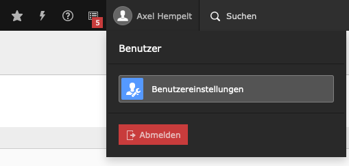 TYPO3 Backend Benutzereinstellungen TYPO3 Backend Benutzereinstellungen